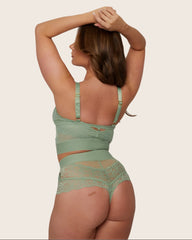 Gia Bralette & Brief Set : Basil Green