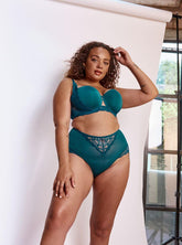 Daley Lace Bra & Brief Set : Blue Coral