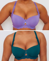 Daley Lace Bra Bundle : Amethyst & Blue Coral