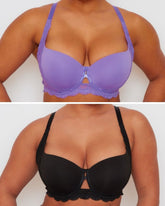 Daley Lace Bra Bundle : Black & Amethyst