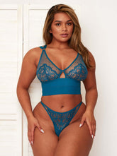 Morgon Bralette & Brief Set : Blue Coral