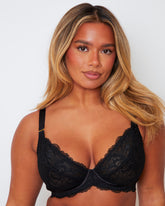 Harlow Non-Padded Plunge Bra : Midnight Black