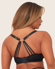 Sheer Plunge Bra Bundle : Black & Leopard