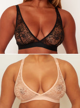 Millie-Mae Twin Pack Triangle Bralettes : Black & Blush Pink