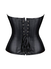 Black leather corset on a white background