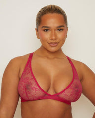 Millie-Mae Twin Pack Triangle Bralettes : Black & Very Cherry