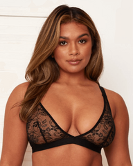 Millie-Mae Twin Pack Triangle Bralettes : Black & Blush Pink
