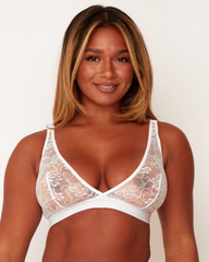 Millie-Mae Twin Pack Triangle Bralettes : Black & Ice White