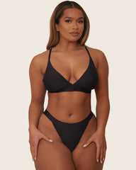 Ally Twin Pack Bralettes : Black & Very Cherry