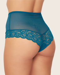 Bellatrix brief in coral blue front lace detailing