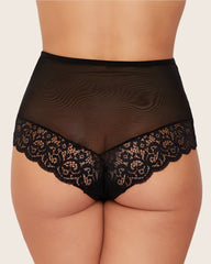 Bellatrix brief in midnight black with lace and mesh detail