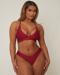 Casey Bralette : Wine Red