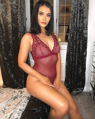 Madison claret rose bodysuit with full coverage cups