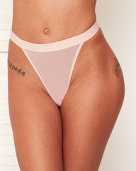Lola-Mae Mesh Twin Pack Thongs : Cobalt & Blush Pink