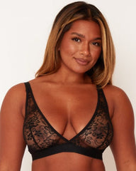 Millie-Mae Twin Pack Triangle Bralettes : Black & Ice White