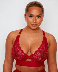 Julisa Bralette & Brief Set : Raspberry Red