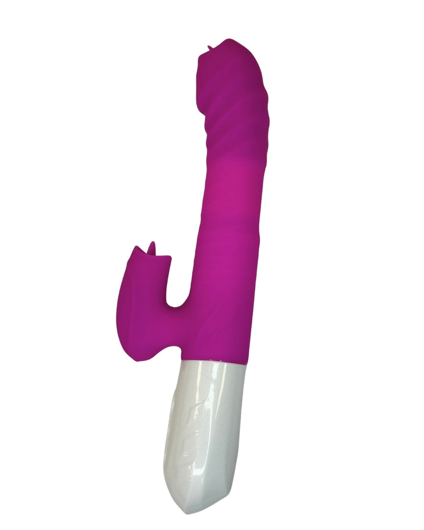 Purple and white toy on a white background