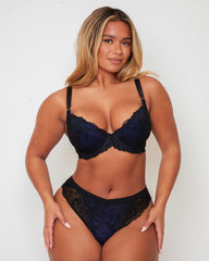 Ramona Bra & Brief Set : Midnight Black / Devil Blue