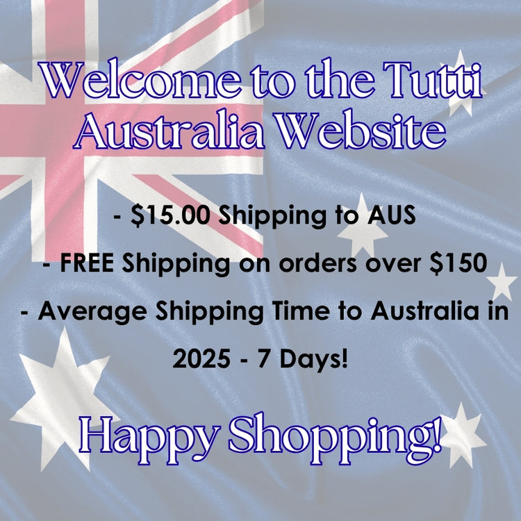 $15.00 shipping to AUS and FREE Shipping over $150 at Tutti Rouge