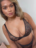 Millie-Mae Twin Pack Triangle Bralettes & Thong Set : Black & Ice White