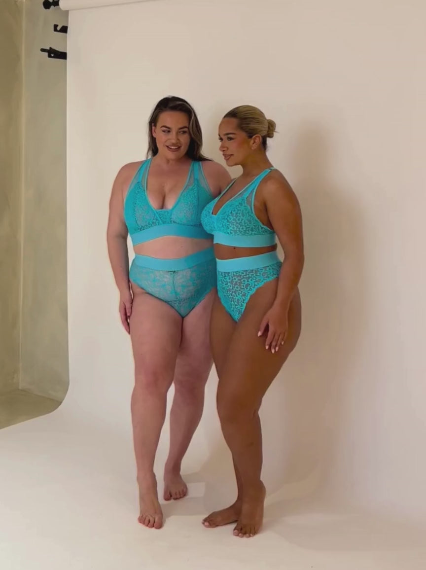 Hallie Bralette & Brief Set : Bluebird Blue
