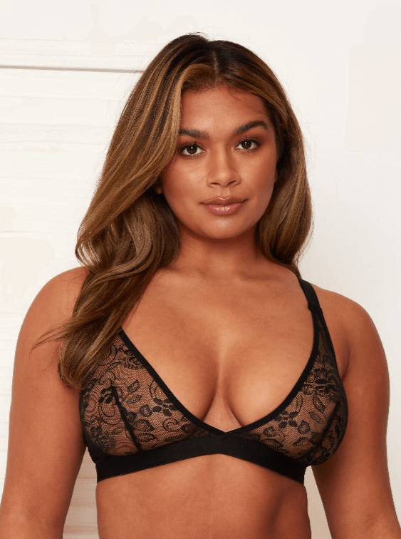 Twin Pack Triangle Bralettes : Black & Blush Pink