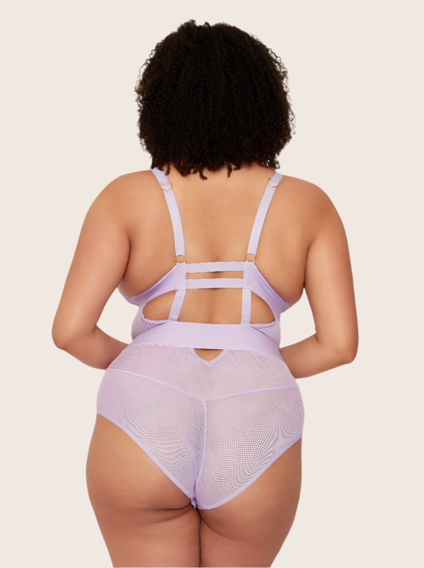 Alicia Bodysuit in Soft Lavender back detailing