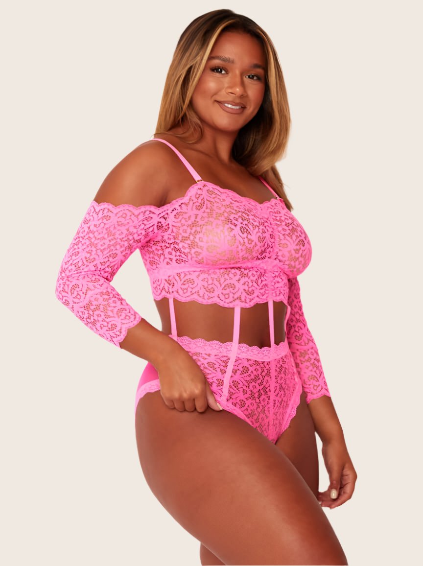 Alix Lace bodysuit with caging details