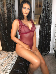  Madison claret rose bodysuit with full coverage cups