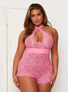  Willow teddy lounging playsuit in sachet pink